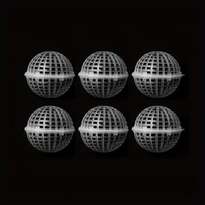 TEMU 6pcs 아쿠아리움 모스 볼 스탠드 - 쉬운 물 식물 성장, 수중 풍경 장식, 물고기 및 게 숨바꼈, 흰색 그리드 디자인, 내구성 있는 수중 액세서리, 물고기 탱크, 게 서식지, 현대 아쿠아스케이핑, 견고한 구조