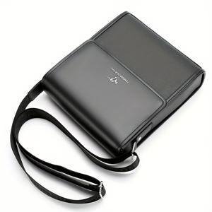 TEMU 남성용 블랙 크로스바디 가방 - 조절 가능한 스트랩, 대용량, 일상적인 출퇴근을 위한 비즈니스 캐주얼 숄더백, 캐주얼 숄더백 | 현대적인 간결함 | 조절 가능한 스트랩 가방