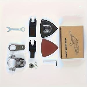 TEMU 볼프람 스틸 앵글 그라인더 컨버터 – M10 스레드용 오실레이팅 툴 어댑터 키트 및 블레이드 포함 - 다목적 연마 및 폴리싱을 위한 전동 공구 액세서리