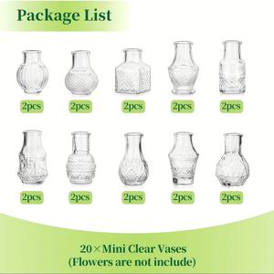 TEMU 20개 세트의 소형 바구니 화상, 미니 유리 꽃 바구니: 결혼식 테이블 꽃, 청소년 샤워, 파티 및 가정용 데스크톱 장식에 적합 - 투명한 레트로 식물 수경 바구니