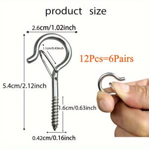 TEMU 38개/12개 스테인리스 스틸 퀵 릴리스 Q-행거 후크 - 야외 정원 파티 장식용 헤비듀티 벽걸이 잠금 클립, 거울 마감, 주방 발코니 화환 걸이, 새해 장식, 매끄러운 메탈릭 마감, 안전한 잠금 메커니즘