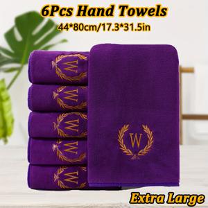 TEMU 6pcs 초대형 핸드 타월 44*80cm/17.3*31.5in, 자수 호텔 타월 세트, 호텔 욕실 샤워 사우나 수중 치료 스파에 적합, 부드럽고 편안하며 좋은 수분 흡수,|샤워타올