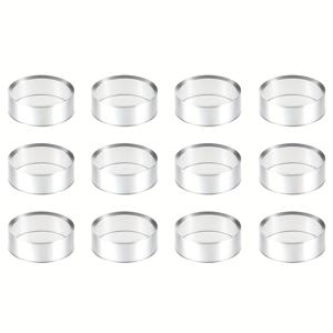 TEMU 12개입 1.25인치 투명 아크릴 스피어 디스플레이 스탠드 - 클래식 라운드 플라스틱 링 스탠드, 야구공·장식용 달걀·수정볼 장식용 - 다목적 홈&오피스 데코, 전기 불필요, 스포츠 테마 디자인, 세련된 외관, 컴팩트한 사이즈