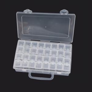 TEMU 1개 투명 플라스틱 비즈 정리함 - 32개의 개별 칸막이, 보석, 버튼, 네일 참, 바늘 수납용 - 공예실, 여행 또는 선물용 정리함 - 내구성 있고 공간 절약형 디자인, 가시적 수납