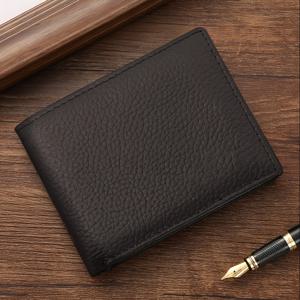 TEMU 남성용 진정한 가죽 지갑 - 우아한 더블 폴드 디자인, 다중 카드 슬롯 및 현금 보관함, 부드러운 마감, 일상 사용을 위한 내구성, 공식 및 캐주얼 행사, 일상적인 지갑, 세련된 스타일, 부드러운 질감|명함지갑