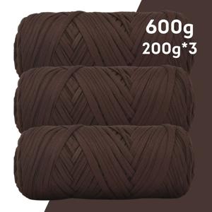 TEMU 600g (3x200g) 두껍고 신축성 좋은 크로셰 실 - 90% 폴리에스터 10% 실크 혼방, 멀티컬러 (핑크, 그린, 화이트, 레드, 골든) 가방, 바구니, 담요, 아미구루미 및 홈 데코용 헤비듀티 실 - 부드러운 질감 크로셰