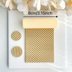 TEMU 그리드 텍스처 폴리머 클레이 시무룩 롤링 핀, 3D 그리드 텍스처 폴리머 클레이 귀걸이 커터, DIY 창의적인 장식 귀걸이, 버찌, 펜던트, 도자기 플라스틱 모형