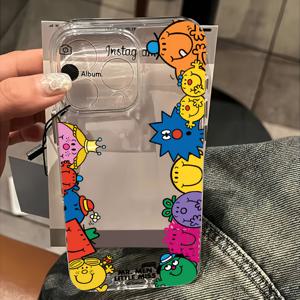 TEMU 클래식 만화 캐릭터 귀여운 몬스터 폰 케이스 - 아이폰 16e, 16, 15, 14, 13, 12, 11 Pro Max, X, XR, XS Max, 8, 7 Plus 호환 투명 TPU 소프트 백커버