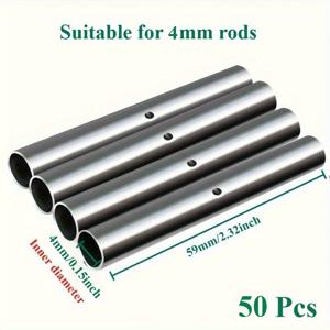 TEMU 50개 방청 스틸 파이버글라스 폴 커넥터 - 소형 아치형 트렐리스, 온실 및 야외 구조용 사전 천공 구멍이 있는 내식성 금속 브래킷 연장 커넥터 | 파이버글라스 로드 식물 프레임 | 정원 용품 터널, 정원 연결부품, 튼튼한 구조, DIY 애호가를 위한 견고한 제작