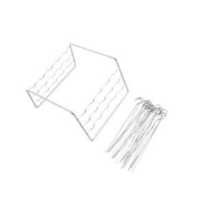 TEMU 스테인리스 스틸 에어프라이어 그릴 랙 (스테인리스 스틸 꼬치 30개 포함), 식품 등급 스테인리스 스틸 재질, 고기 꼬치, 닭가슴살, 야채 등에 적합, 주방용품, 세척 용이|에어프라이어