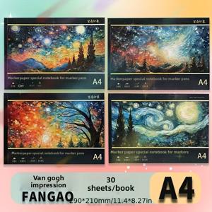 TEMU 마커 드로잉 북, 두꺼운 애니메이션 마커 용지, 학생용 미술 스케치북, 교사 추천 A4 전문가용 종이, 60매/패드 (2팩)