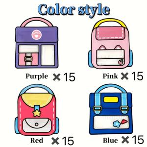 TEMU 60개 컬러풀 투명 플라스틱 지퍼백 - 귀여운 백팩, 도시락, 캐리어 디자인 생일 파티 선물용, 간식 공유, 소형 선물 (내구성 있는 재사용 가능), 튼튼한 손잡이 가방