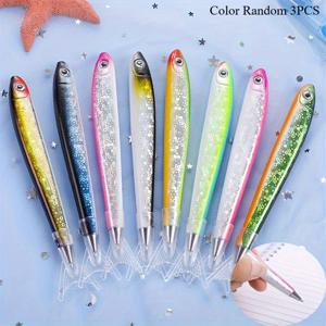 TEMU 3개 랜덤 신상 창의적인 생선 볼펜, 문구류 학교 사무용품 필기구, 저렴한 물건, 독특한 아이템, 귀여운 학용품, 낚시 기록