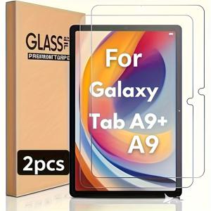 TEMU 삼성 갤럭시 탭 A9+/A9/S7/S8/S9 FE/S10 FE용 강화유리 스크린 보호필름 2팩 - 9H 경도, 기포 방지, 스크래치 및 충격 저항, HD 클리어, 쉬운 설치, 태블릿 보호, 광택 마감, 완벽 핏, 안티버블 기술