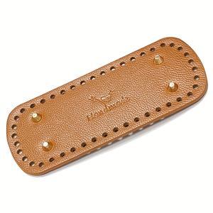 TEMU 탄력 있는 PU 가죽 크로셰 백 베이스 - 사전 구멍 뚫림, 오벌 DIY 공예용 20x8cm, 질감 표면 & 튼튼한 손잡이 부착, 크로스백·숄더백·지갑 제작용 (핑크, 퍼플, 블루, 그린, 브라운), 다색 DIY 소품