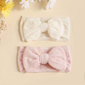 TEMU 2개 세트 여름용 통기성 메쉬 리본 머리띠, 부드럽고 편안한 이중 레이어 탄력 있는 리본 액세서리 - 어린이 사진 촬영 또는 일상 착용용