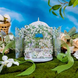 TEMU 팝업 화이트 로즈 & 릴리 플라워 카드 with 그린 리본 - 3D 스프링 메커니즘 웨딩, 생일, 기념일, 회복 축하 카드 - 엄마, 선생님, 할머니를 위한 우아한 블룸 선물 (종이) - 특별한 날을 위한 의미 있는 기념품