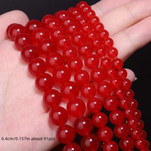 TEMU 4-12mm 빨간 자연적인 칼세도니 스톤 비즈, 둥근 느슨한 거리 비즈, 보석 만들기 DIY 아름다운 팔찌, 목걸이, 귀걸이, 장식 비즈, 수공예 액세서리