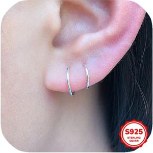 TEMU 1쌍 RYYM 925 스털링 실버 원형 여성용 귀걸이 - 심플한 이어 클립 디자인, 피어싱 없음, 18K 금도금, 일상 및 파티 착용에 이상적, 우아하고 다용도 주얼리, 파티 액세서리|휴가 스타일|내구성 있는 귀걸이|피어싱