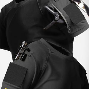 TEMU 남성용 퀵드라이 통기성 택티컬 지퍼 포켓 트레이닝 티셔츠 - 야외 등산 및 헬스용 수분 흡수 여름 운동 상의, 레귤러 핏 라운드넥 애슬레틱 셔츠, 슬림한 스포티 디자인, 내구성 있는 스포츠 웨어, 액티브 라이프스타일, 캐주얼 액티브웨어, 가벼운 구조, 피트니스 애호가를 위한 퍼포먼스 웨어