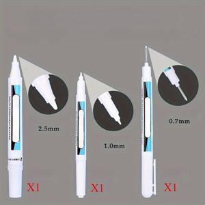 TEMU 3pcs 퀵 드라이 화이트 마커 펜, 불투명 잉크 포함 - 유리, 가죽, 나무, 금속 및 더 많은 DIY 공예에 사용할 수 있는 비색, 비독성 | 아트, 라벨링, 정밀한 쓰기에 이상적 | 유리, 가죽, 금속 공예에 이상적 | 세련된 펜 디자인 | 내구성 있는 구조, 공예 마커