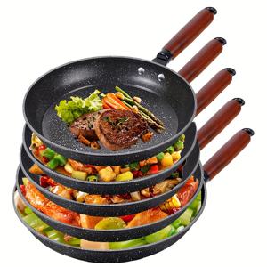 TEMU 논스틱 프라이팬 세트; 팬케이크 베이비 푸드 팬; 스테이크 프라이팬; 다용도 가정용 평면 팬; 야외 캠핑용 팬 세트; 인덕션 및 가스레인지 호환 가능