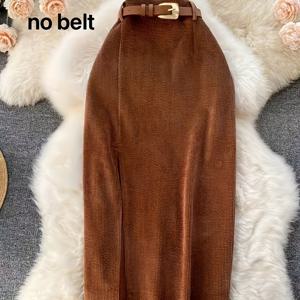 TEMU 여성용 우아한 Y2K 레트로 A라인 맥시 드레스 - 슬릿 헴, 솔리드 브라운 - 길이 포멀 & 데일리 드레스, 구조적 핏, 세탁기 사용 가능, 사계절 여성 아웃핏, Y2K 스타일 사이드 슬릿 디테일, 벨트 불필요, 캐주얼 또는 포멀 이벤트를 위한 시크하고 세련된 디자인, 웨딩 게스트 드레스 여성용,여성 의류