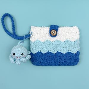 TEMU 귀여운 매력의 코지 캐릭터가 있는 귀여운 크로셰 동전 지갑: 복숭아, 호박, 문어, 무지개 핸드메이드 니트 손목 지갑 - 일상 사용과 휴일 선물에 완벽한 할로윈 추수감사절 선물