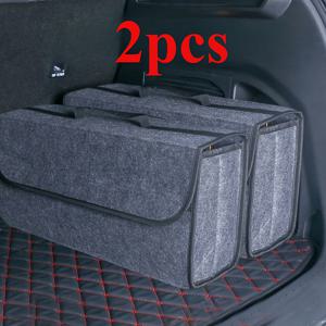 TEMU 1/2 넉넉한 트렁크 정리함, 플리스 소재, SUV 및 트럭용 와인 셀러 필수품 멀티 스토리지 박스, 휴대용 내구성 짐통 여행 필수품 정리함 | 스너그 핏 디자인, 다기능 차량 액세서리 | 실용적 손잡이, 수하물 랙 오거나이저