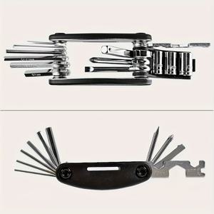 TEMU 16-in-1 탄소강 자전거 수리 키트 - 다기능, 내구성 강한 방청 멀티툴 | 산악 및 전기 로드 바이크용 | 완벽한 아웃도어 사이클링 액세서리