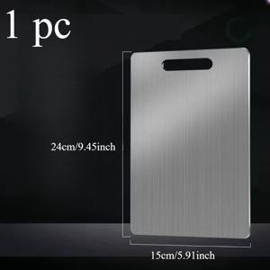 TEMU 1개 헤비듀티 스테인리스 도마 - 미끄럼 방지 표면, 세척 용이 & 식기세척기 안전, 위생적인 고기·채소·과일 준비용 보드 - 가정 요리사 및 전문 주방에 이상적, 현대식 주방 필수품, 슬림한 디자인의 쿠킹보드