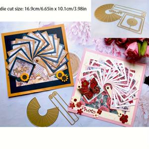 TEMU 1개 ALINACUTLE 원형 워터폴 카드 금속 커팅 다이 - 회전식 레이어드 커트 에지, 골든 크래프트 다이 DIY 인사말 카드, 스크랩북, 앨범, 휴일 장식용 - 다이컷팅 기계 호환 (웨스턴 스타일, 정밀 절단)