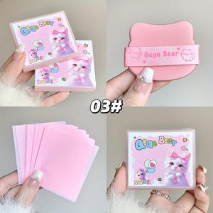 TEMU 100매 GEGE BEAR 귀여운 구름 감각 오일 흡수 블러셔 & 페이셜 - 휴대용 프레스투파워 미러 페이퍼, 민감성/복합성/지성 피부용 즉각 지성 컨트롤, 컴팩트 미러 통합 리필 (모든 베이지 타입)
