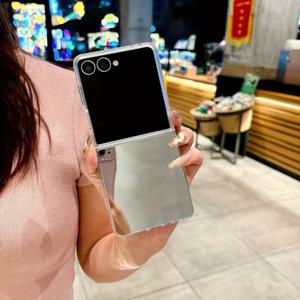 TEMU 새로운 스타일리시 거울 마감 풀바디 충격방지 갤럭시 Z 플립4, Z 플립5, Z 플립6, Z 플립7 전용 휴대폰 케이스