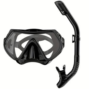 TEMU 전문가용 광각 스노클링 마스크 고글, 김서림 방지 PC 소재 - 선명한 시야, 편안한 착용감, 쉬운 숨쉬기 튜브 세트 (레크리에이션 스노클러용), 스노클링 장비, 스노클링 장비|물안경|스노쿨링마스크