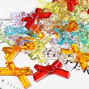 TEMU 12월 2023년 26일 2024년 7월부터 2025년 8월까지의 DIY 수제 목걸이 체인 액세서리용 투명 비즈 포크 매듭 리본 50개 세트