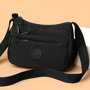 TEMU 여성용 경량 나일론 크로스바디 백, 조절 가능한 스트랩 & 다중 수납 지퍼 잠금 - 골드 톤 하드웨어, 폴리에스터 안감, 크로스바디 지갑, 다용도 액세서리, 튼튼한 구조, 컴팩트 핸드백, 스타일리시 여성, 여성 크로스백, 미니백, 여성가방, 여성 숄더백, 숄더백, 여성 명품가방