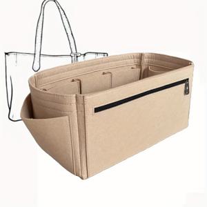 TEMU 지퍼형 펠트 수납 파우치, 대용량 핸드백 정리함 - 립스틱, 마스카라, 열쇠, 다이어리 및 일상 필수품을 위한 포터블 키홀더, 모던 디자인|다이어리