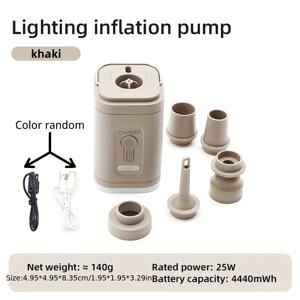 TEMU USB 충전식 휴대용 이중 공기 주입/배출 펌프 - 캠핑, 자전거, 농구공, 스포츠 장비용 컴팩트 팽창/압축 펌프, 빠른 충전, USB 기기 호환, 야외 활동 애호가를 위한 다목적 액세서리|스포츠|자전거