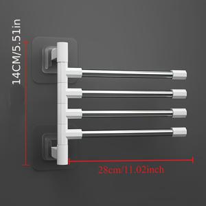 TEMU 1개 공간절약형 무드릴 욕실 & 주방 정리대 - 헤비듀티 스테인리스 타월걸이, 회전 암 포함 - 욕실, 주방, 세탁실용 - 쉬운 설치, 모던 디자인, 매끄러운 메탈릭 마감, 견고한 구조