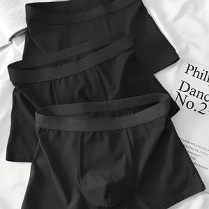 TEMU 남성용 박서 브리프 - 3pcs 캐주얼 웨어, 데일리 필수품, 액티브 라이프스타일, 클래식 핏, 무봉제 편안함, 통기성 소재, 신축성 원단, 멀티팩 속옷, 체육관 애호가용