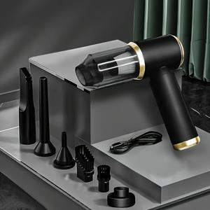 TEMU 1개 무선 핸드헬드 자동차 진공 청소기, USB 충전식, 듀얼 베어링 모터, 6000Pa 초강력 흡입력, 조용한 먼지 제거, 긴 배터리 수명, 휴대용 미니, 고무 스프레이, 자동차 진공 청소기, 자동차 먼지 추출기, 자동, 자동차 액세서리 인테리어|인테리어소품