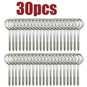 TEMU 실내외 식물용 304 헤비듀티 후크, 나사형 걸이 후크 및 꽃바구니 걸이, 다기능 벽걸이 후크, 보트 랙, 차양막, 케이블 고정, 체인, 크리스마스 스트링 조명, 천장 후크에 적합 (밀폐된 끝)