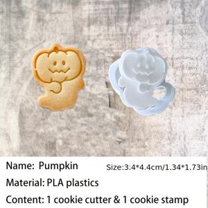 TEMU 귀여운 미니 할로윈 쿠키 커터 핸드 프레스 몰드, 호박, 미라 고양이, 박쥐, 유령 집 & 으스스한 얼굴 모양 - 정밀 가장자리 플라스틱 베이킹 도구 (폰단트, 아이싱용) - 부활절, 라마단, 어머니날, 아버지날 파티 장식에 다재다능