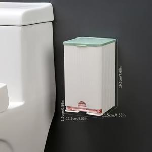 TEMU 1-in-1 벽걸이 생리대 보관함 & 정리함 - 플립탑 방진 보관함 (핑크/화이트) - 탐폰, 면봉, 메이크업 도구용 - 원터치 잠금, 도구 불필요, 욕실 필수품