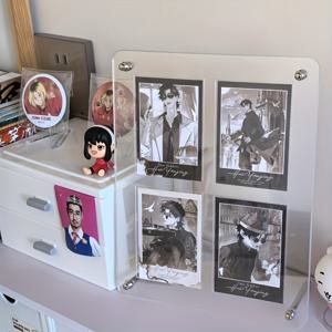 TEMU 4/6/9-패널 아크릴 사진 디스플레이 스탠드 (둥근 모서리) - 모던 K-팝 아이돌 카드 홀더, 가정, 사무실, 책상 장식용 사각 프레임 - 한국 팝 컬처 수집품, 사무실 장식, 현대적인 디자인 호환