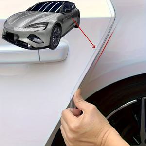TEMU 1롤 10m/33ft 투명 도어 엣지 가드 - 스크래치 및 충격 방지, 쉬운 설치, Skoda, VW, AUDI, BMW, Haval 모델용, 차고 일상 사용, 유연한 자동차 도어 보호 스트립, 내구성 있는 보호 필름, 범용 핏, 트럭 운전사 필수품, 외부 트림