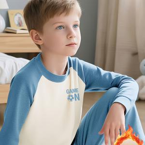 TEMU 블루 웜 키즈 의류 세트, 남아용 기본 웜 셔츠, 겨울 아이스 스케이팅 2-3-4-7-8-12 세 추위 날씨/스키용 웜 팬츠와 상의, 스키 의류,야외 활동,라운드 넥 디자인,포근한 겨울 세트,고품질 스티칭,소년용 상의와 바지,겨울용 언더레이어