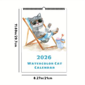 TEMU 1개, 2026 벽걸이 달력 - 귀여운 만화 고양이 테마 (12가지 다른 수제작품), 2022/23 노동자의 날 & 새해 선물로 추천하는 사랑스러운 사진집