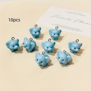 TEMU 10개 세트 귀여운 참 동물 - 표정 있는 눈과 코 포즈의 미니어처 레진 코끼리 펜던트, DIY 주얼리 만들기, 생일 파티 선물, 키체인, 홈/오피스 장식 - 수집용 코끼리 피규어 (글리터 없음, 무독성) - 3D 사랑스러운 , 광택 마감, 컴팩트하고 가벼움, 귀걸이 또는 목걸이 액세서리에 완벽